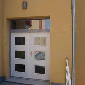 ADLO - Security Door ADUO, glass double-wing, with top skylight, from ouside