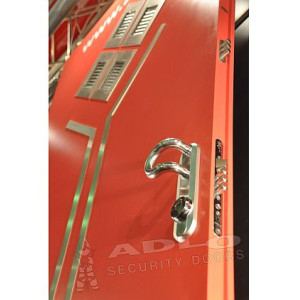 ADLO - security door ZENEX, glass P503 detail, rustless slats