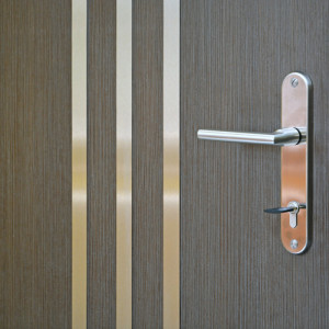 ADLO - Security door Jubeo, slat LPA 370 Anticoro, door surface Woodline Mocca
