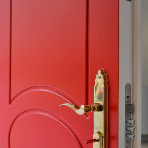 ADLO - security door ADUO, profile F153, Color, security fitting R4 decorative Titan glossy