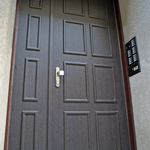 Double-wing ADLO - Security Termo door ADUO - entrance into an apartment house, slat LB 351