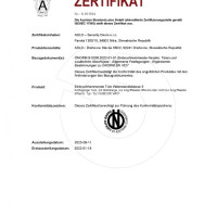 Certified in Austrian Standardization Institute (�sterreichisches Normungsinstitut) according to �NORM B 5338 for the Security Class, ADLO Security doors 3