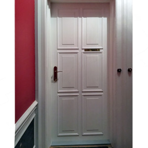 ADLO - Security door ADUO, atypical slat design LR 350, apartment entrance door in Copenhagen