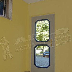 ADLO - Security door TEDUO, glass P221 atypical, Termo Exterior, flat slats