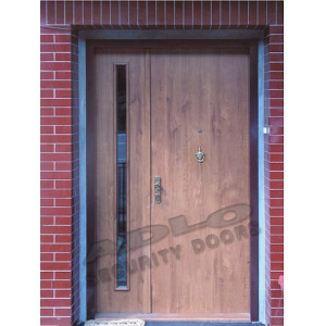 ADLO - Security door TEDUO, with atypical side-skylight and door-knocker