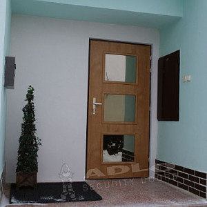 ADLO - security door ADUO, glass P202, Termo Exterior with triple-paned glass, oval slats