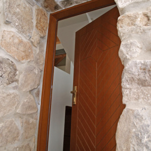 ADLO � exterior Termo door Kasim, design atypical profile Veneer, weekend chalet entrance