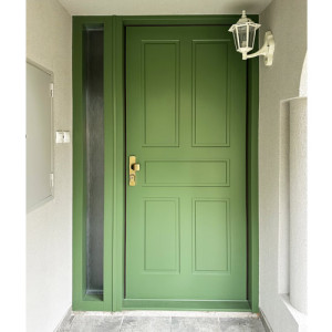 ADLO - Exterior Termo door TEDUO, profile design FV-30, F251, door surface RAL 6011, side skylight