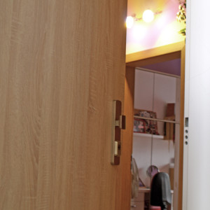 ADLO - Security door TEDUO, plain design, door surface Oak Sonic, security fitting Astra