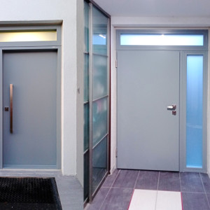 ADLO - Exterior Termo door ADUO, side- and top skylight, configuration dimensions 155 cm x 245 cm