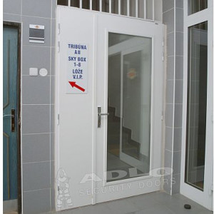 ADLO - security door TEDUO, atypical installation, glass P100, double-wing