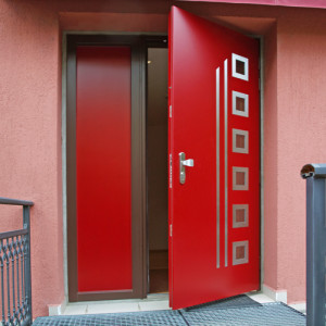 ADLO � exterior Termo door ADUO with full skylight, glass P552, surface RAL 3003