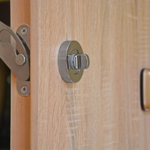 ADLO - Security door TEDUO, security door guard Glossy Chrome, digital viewer Basic Champagne