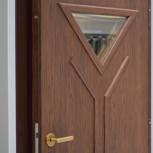 ADLO -Security door Kasto, glass P451, Termo Exterior for a family home, armor-style glass, from inside