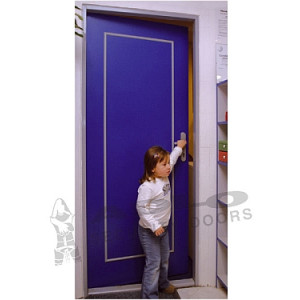 ADLO - Security door BASIS, slat design L100, surface blue