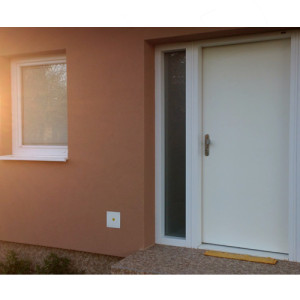 ADLO � exterior Termo door ADUO, plain, white surface, side skylight, dimension 200x210cm