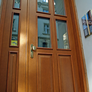 Double-wing ADLO - Security Termo door TEDUO - entrance into an apartment house, glass, panel