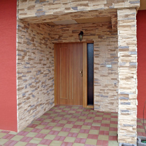 ADLO - exterior Termo door Tejen, slat L370, side skylight