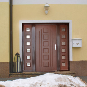 ADLO - Security Door TEDUO, Termo Exterior, slat design, side skylights