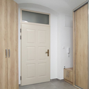 ADLO - Security door TEDUO, panel design KV1 350, with top skylight, total height 250 cm