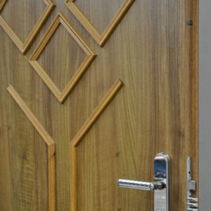 ADLO - Security door TEDUO, slat LR523, slat Rustic, apartment entrance door