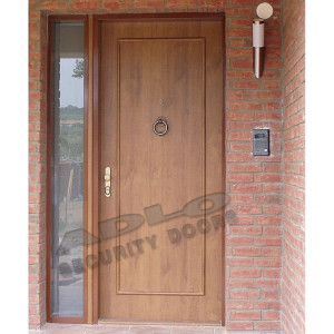 ADLO - Security door ARDEN, slat L100, with side-skylight and door-knocker