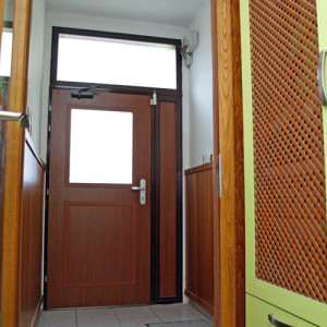 ADLO - Security Termo door TEDUO, glass with top skylight and full side skylight