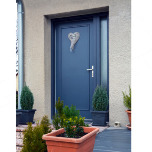 ADLO � exterior Termo door ARDEN, slat L-100, oval slats, RAL-sprayed, side skylight