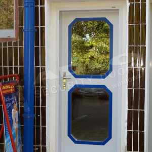 ADLO - Security door TEDUO, glass P221 atypical, Termo Exterior, flat slats