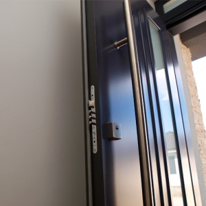 ADLO - Security Termo door Teduo, glass PS370, atypical door pull, door surface RAL 7015