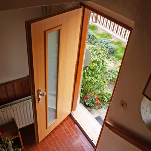 ADLO - Security Termo door ADUO, glass, armor-style Termo triple-pane glass Matelux, slats LOG