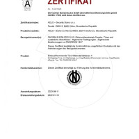 Certified in Austrian Standardization Institute (�sterreichisches Normungsinstitut) according to �NORM B 5338 for the Security Class, ADLO Security doors 4