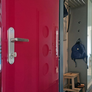 ADLO - Security door ADUO, door surface COLOR high gloss, security cylinder with flat thumb-turn