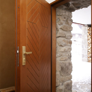 ADLO � exterior Termo door Kasim, design atypical profile Veneer, weekend chalet entrance