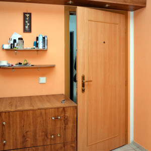 ADLO - Security door ADUO, slat LB100, door surface Beech natural, security cylinder with inside push button