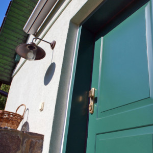 ADLO � exterior Termo door TEDUO, panel design 101 - KV 1, door surface RAL 6028 mat