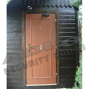 ADLO - Security door ARDEN, slat design L100, with door-knocker and self-closer