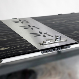 ADLO - Security door ZENIT, atypical natural veneer EBEN, high polish, design Camella 002 atypical