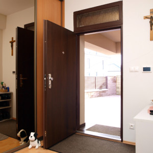 ADLO - Security Termo door TEJEN, plain design with top skylight, total height of construction 246 cm