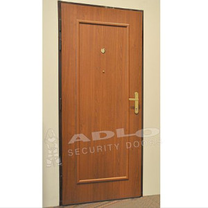ADLO - security door ARDEN, slat L100, Termo Exterior, with a door-knocker, from the inside