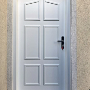 ADLO - Zenel Exterior Door, Termo series, Slatted Design LOC 360, white door with white slat finish 