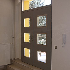 ADLO - Security Door ADUO, glass double-wing, with top skylight, form inside