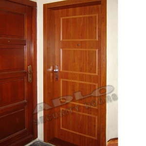 ADLO - security door ARDEN, atypical slat, rustic style, doorframe facing