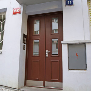 ADLO � exterior Termo double-wing door TEDUO - apartment house entrance, glass PS 201