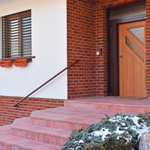 ADLO - exterior Termo door ADUO, glass, top and side skylight, dimension 145cm x 255cm