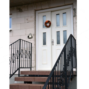 ADLO - Security door TEDUO, new building, double-wing Termo Exterior door, triple-pane safe style glass P351