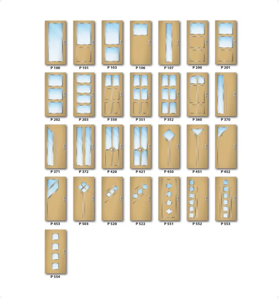 Example of glazing shapes