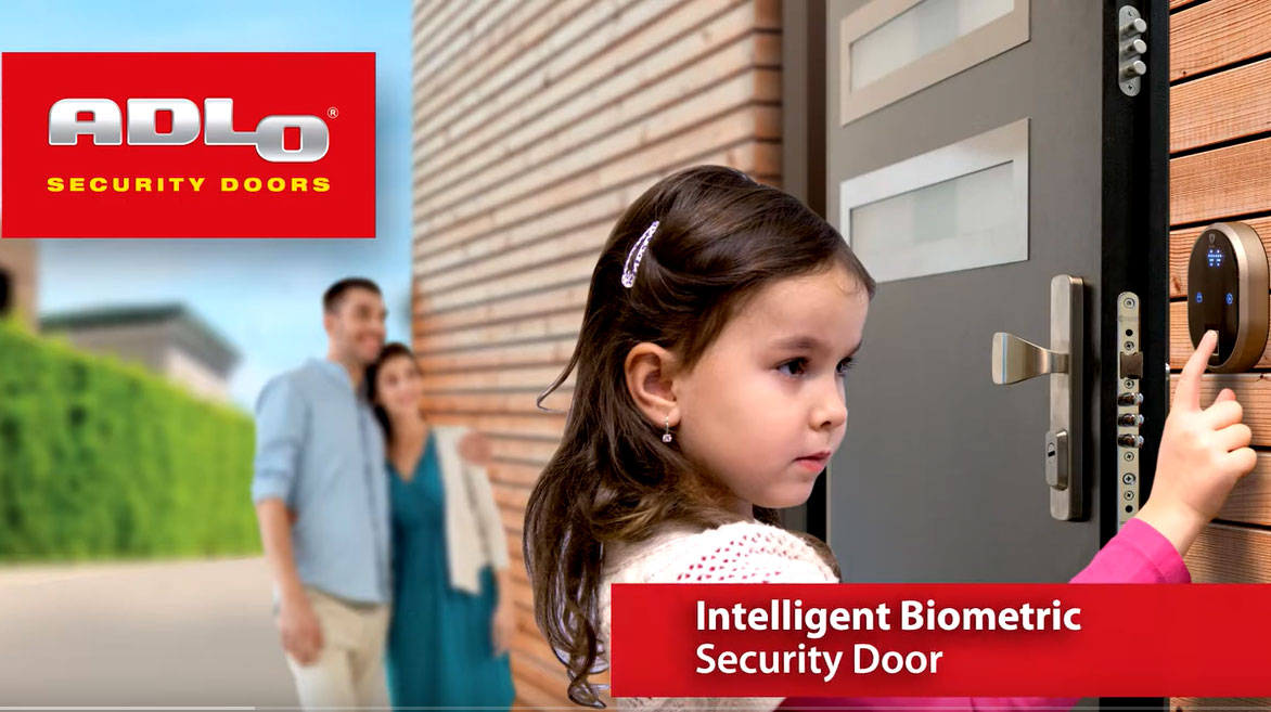 Front door with fingerprint access