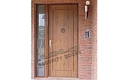 ADLO - Security door ARDEN, slat L100, with side-skylight and door-knocker