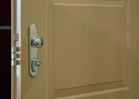 ADLO - Security door Lisbeo, panel design KV 200, panels with slat molding KV - 1, surface RAL 1001